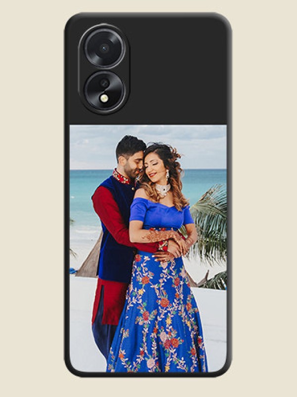 Custom Image Upload With Space Black Color On Custom Soft Matte Mobile Back Cover - Oppo A18