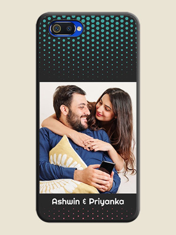 Custom Faded Dots with Grunge Photo Frame and Text on Space Black Custom Soft Matte Phone Cases - Oppo A1k