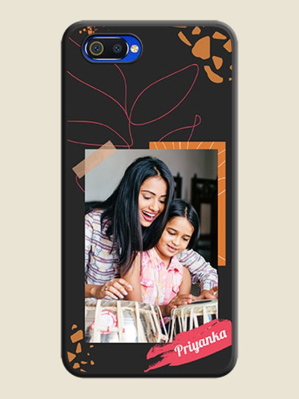 Custom Orange Photo Frame on Space Black Custom Soft Matte Phone Back Cover - Oppo A1k