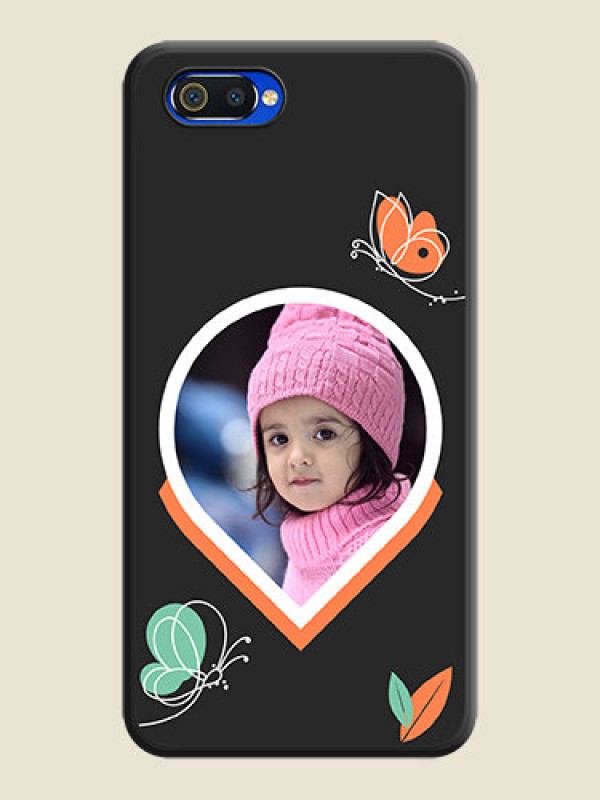 Custom Upload Pic With Simple Butterly Design On Space Black Personalized Soft Matte Phone Covers -Oppo A1K
