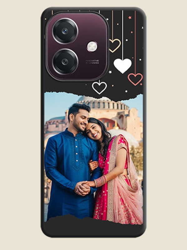 Custom Love Hangings with Splash Wave Picture On Space Black Custom Soft Matte Mobile Back Cover - Oppo A3 5G