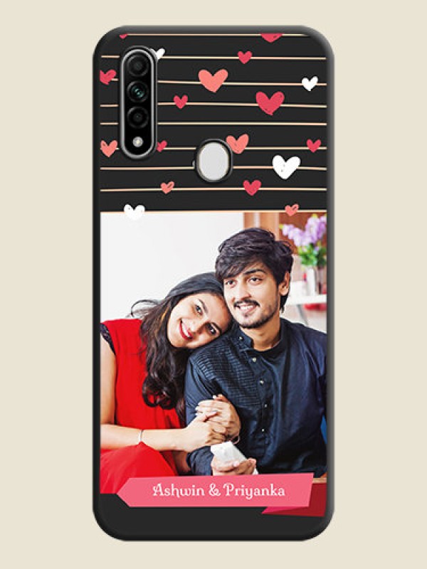 Custom Love Pattern with Name on Pink Ribbon  - Photo on Space Black Soft Matte Back Cover - Oppo A31