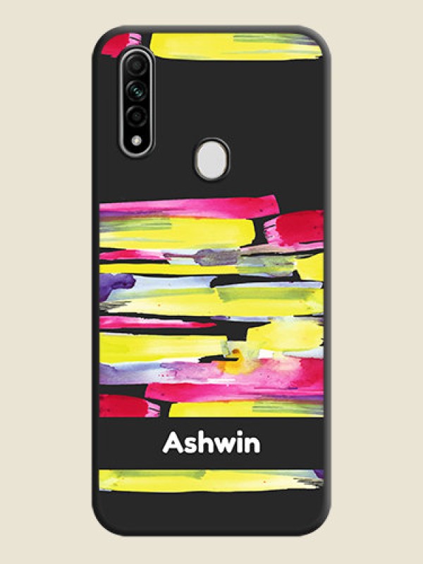Custom Brush Coloured on Space Black Personalized Soft Matte Phone Covers - Oppo A31