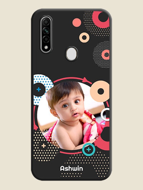 Custom Multicoloured Round Image on Personalised Space Black Soft Matte Cases - Oppo A31