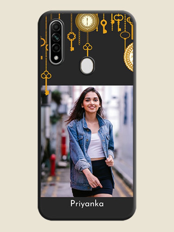Custom Decorative Design with Text on Space Black Custom Soft Matte Back Cover - Oppo A31