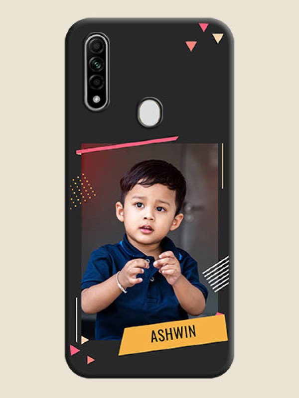 Custom Photo Frame with Triangle Small Dots - Photo on Space Black Soft Matte Back Cover - Oppo A31