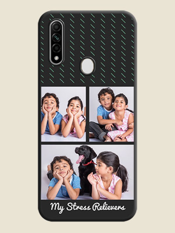 Custom Cross Dotted Pattern with 2 Image Holder  on Personalised Space Black Soft Matte Cases - Oppo A31
