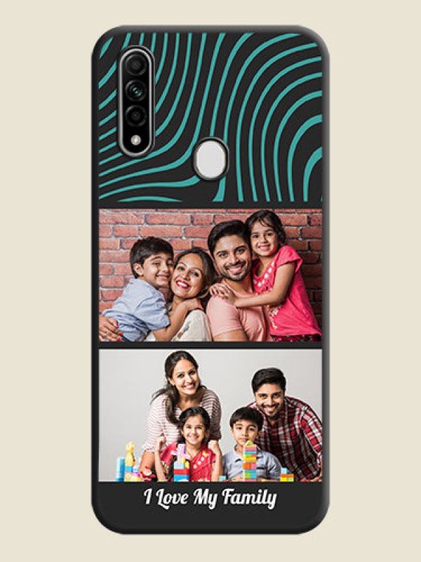 Custom Wave Pattern with 2 Image Holder on Space Black Personalized Soft Matte Phone Covers - Oppo A31