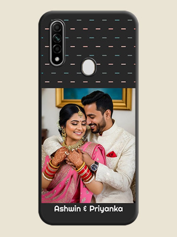 Custom Line Pattern Design with Text on Space Black Custom Soft Matte Phone Back Cover - Oppo A31