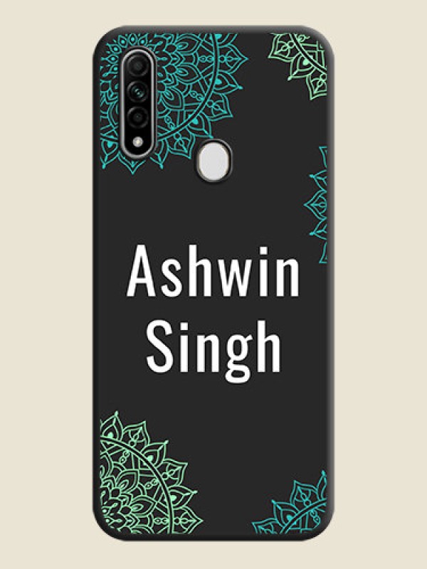Custom Your Name with Floral Design on Space Black Custom Soft Matte Back Cover - Oppo A31