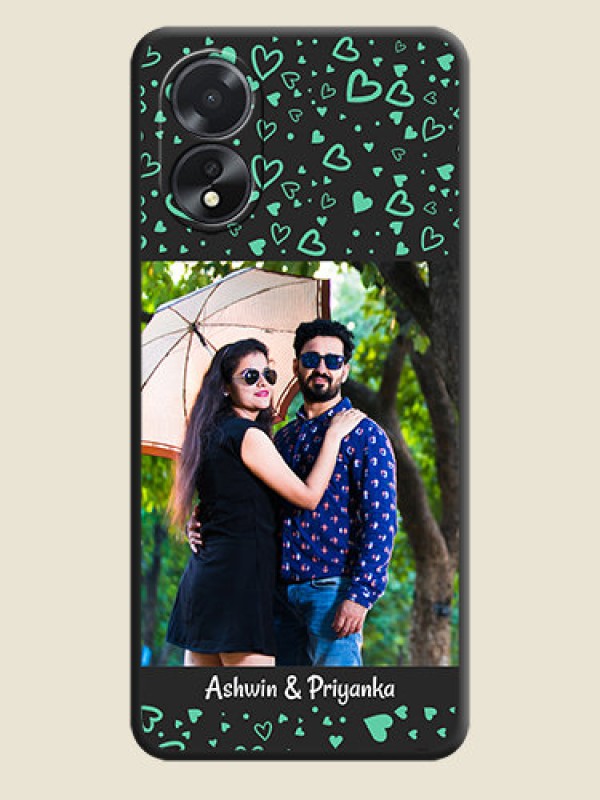 Custom Sea Green Indefinite Love Pattern - Photo on Space Black Soft Matte Mobile Cover - Oppo A38