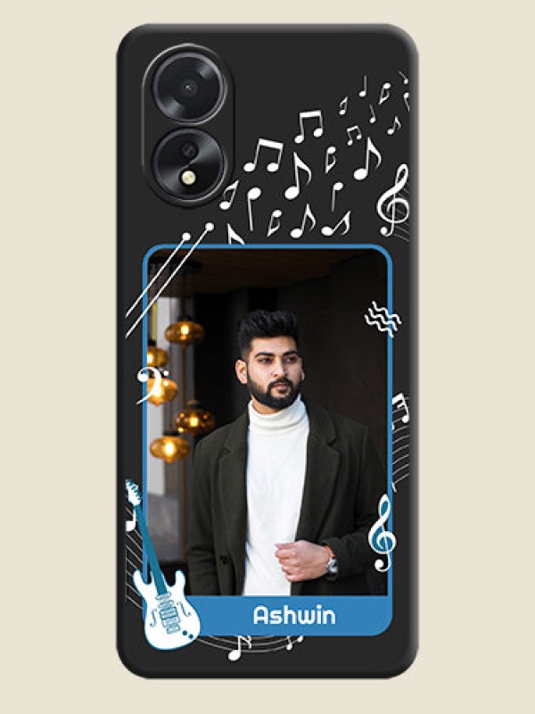 Custom Musical Theme Design with Text - Photo on Space Black Soft Matte Mobile Case - Oppo A38