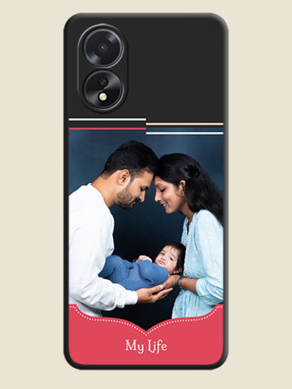Custom Classic Plain Design with Name - Photo on Space Black Soft Matte Phone Cover - Oppo A38