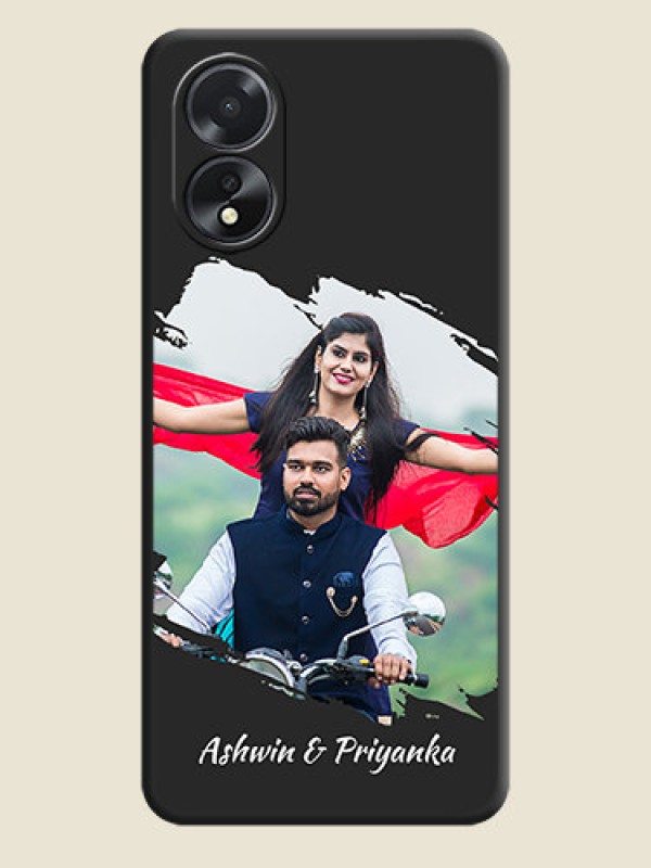 Custom Grunge Brush Strokes - Photo on Space Black Soft Matte Back Cover - Oppo A38