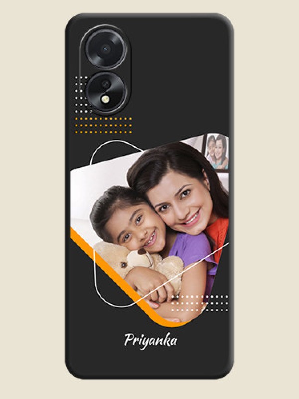 Custom Yellow Triangle - Photo on Space Black Soft Matte Phone Cover - Oppo A38