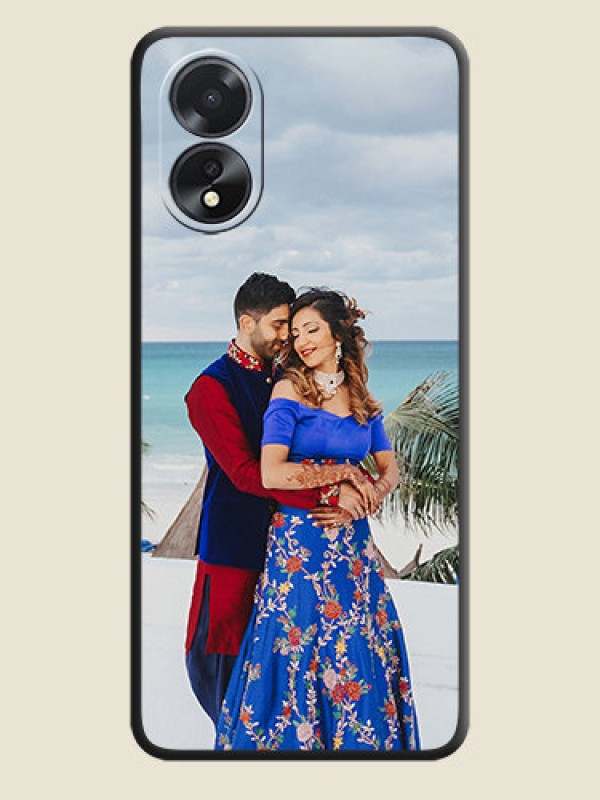 Custom Full Single Pic Upload On Space Black Personalized Soft Matte Phone Covers - Oppo A38