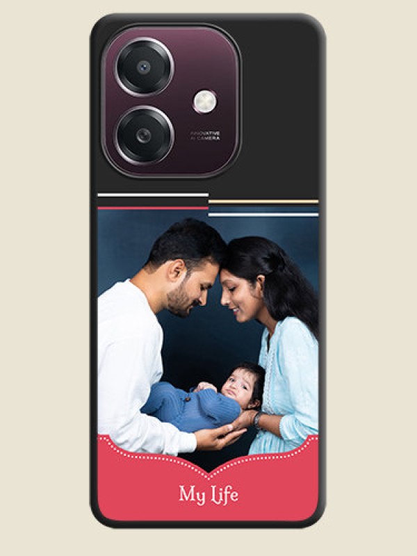 Custom Classic Plain Design with Name On Space Black Custom Soft Matte Mobile Back Cover - Oppo A3X 4G