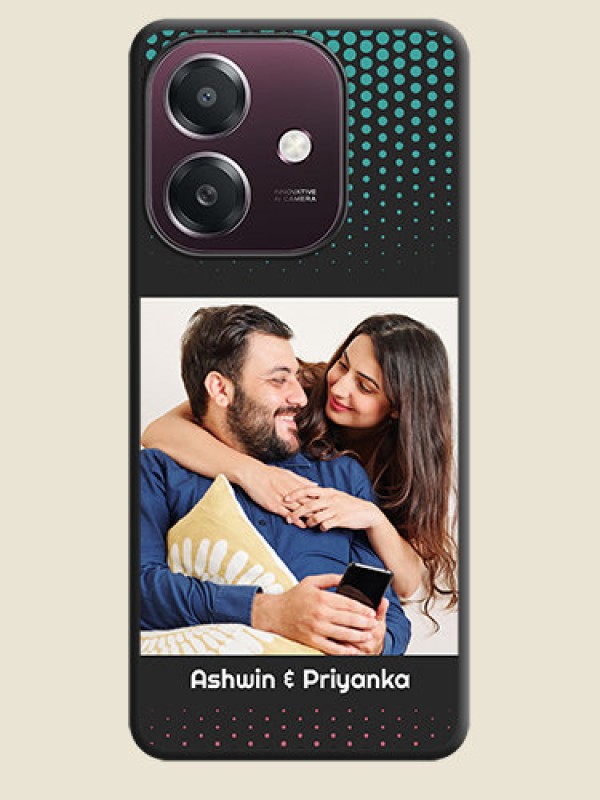 Custom Faded Dots with Grunge Photo Frame and Text On Space Black Custom Soft Matte Mobile Back Cover - Oppo A3X 4G