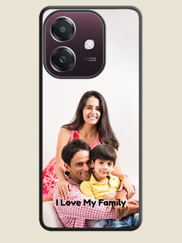 Custom Full Single Pic Upload With Text On Space Black Custom Soft Matte Mobile Back Cover - Oppo A3X 4G