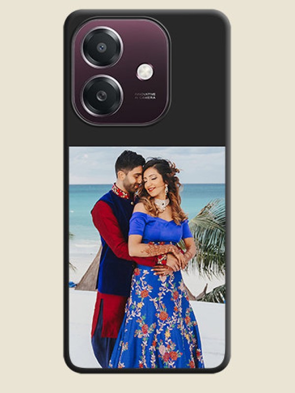 Custom Image Upload With Space Black Color On Custom Soft Matte Mobile Back Cover - Oppo A3X 4G