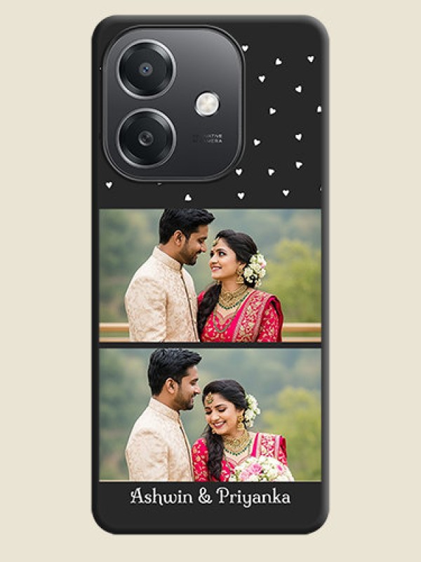 Custom Miniature Love Symbols with Name On Space Black Custom Soft Matte Mobile Back Cover - Oppo A3X 5G
