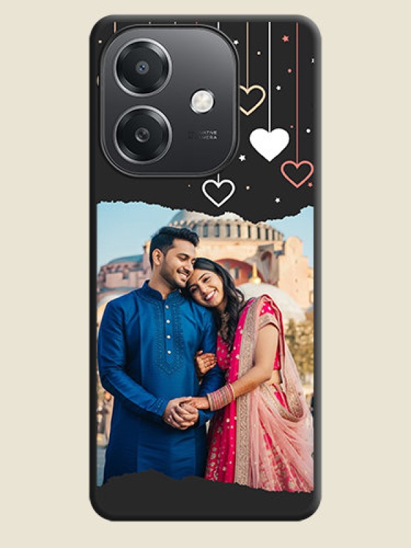 Custom Love Hangings with Splash Wave Picture On Space Black Custom Soft Matte Mobile Back Cover - Oppo A3X 5G