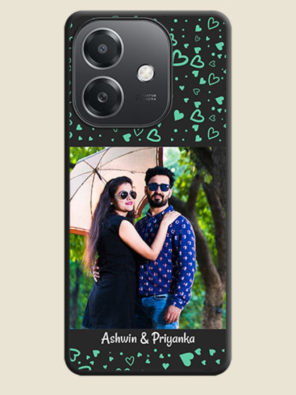 Custom Sea Green Indefinite Love Pattern on Photo On Space Black Custom Soft Matte Mobile Back Cover - Oppo A3X 5G