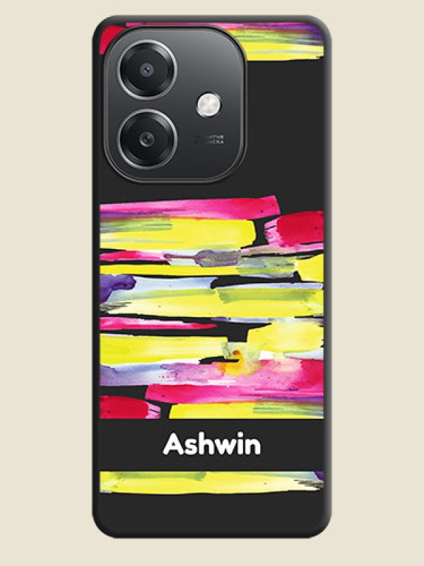 Custom Brush Coloured On Space Black Custom Soft Matte Mobile Back Cover - Oppo A3X 5G