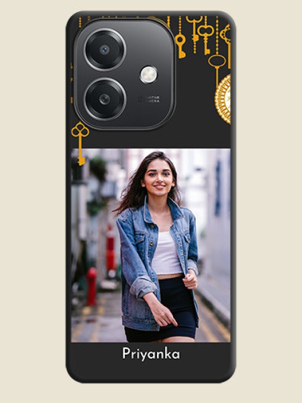 Custom Decorative Design with Text On Space Black Custom Soft Matte Mobile Back Cover - Oppo A3X 5G