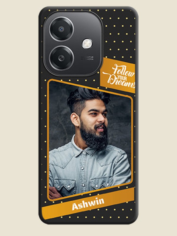 Custom Follow Your Dreams with White Dots On Space Black Custom Soft Matte Mobile Back Cover - Oppo A3X 5G