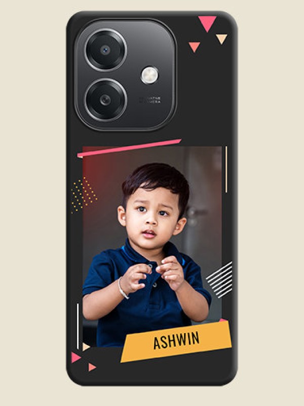 Custom Photo Frame with Triangle Small Dots on Photo On Space Black Custom Soft Matte Mobile Back Cover - Oppo A3X 5G