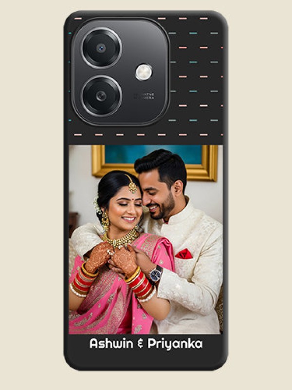 Custom Line Pattern Design with Text On Space Black Custom Soft Matte Mobile Back Cover - Oppo A3X 5G