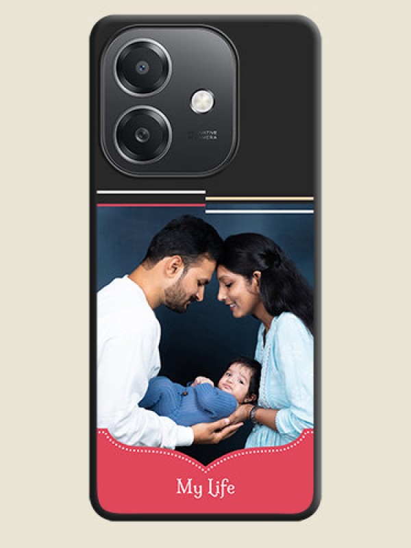 Custom Classic Plain Design with Name On Space Black Custom Soft Matte Mobile Back Cover - Oppo A3X 5G