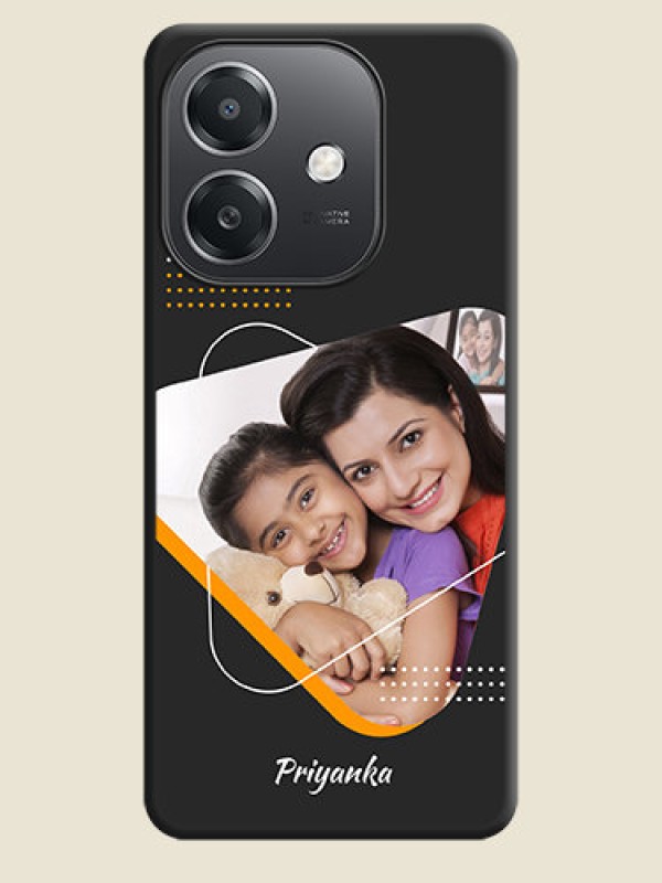 Custom Yellow Triangle on Photo On Space Black Custom Soft Matte Mobile Back Cover - Oppo A3X 5G