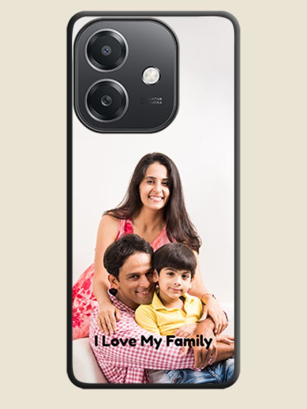 Custom Full Single Pic Upload With Text On Space Black Custom Soft Matte Mobile Back Cover - Oppo A3X 5G