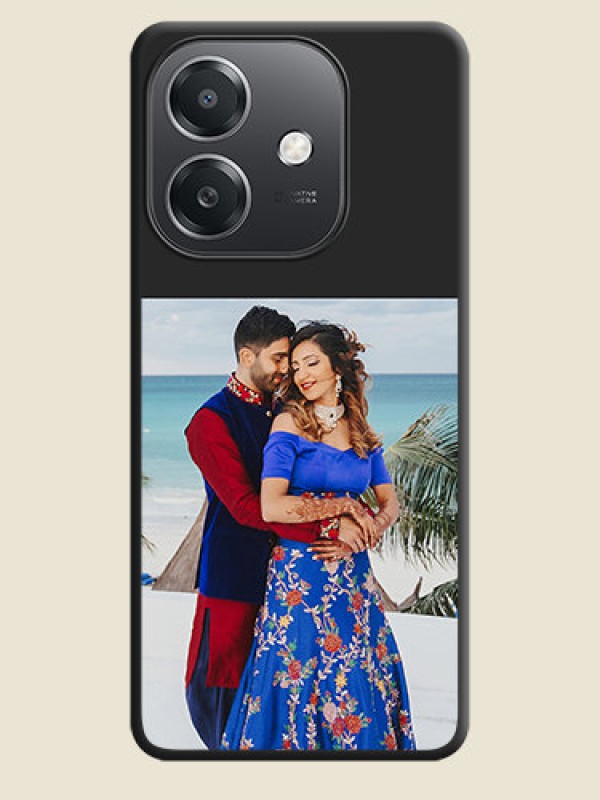 Custom Image Upload With Space Black Color On Custom Soft Matte Mobile Back Cover - Oppo A3X 5G