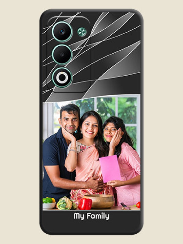 Custom Mixed Wave Lines on Photo On Space Black Custom Soft Matte Mobile Back Cover - Oppo A5 5G