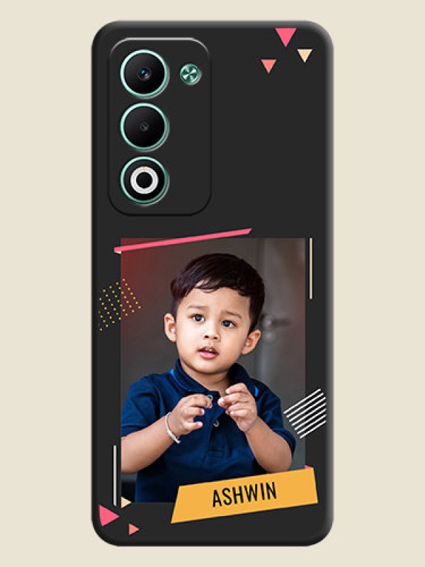 Custom Photo Frame with Triangle Small Dots on Photo On Space Black Custom Soft Matte Mobile Back Cover - Oppo A5 5G