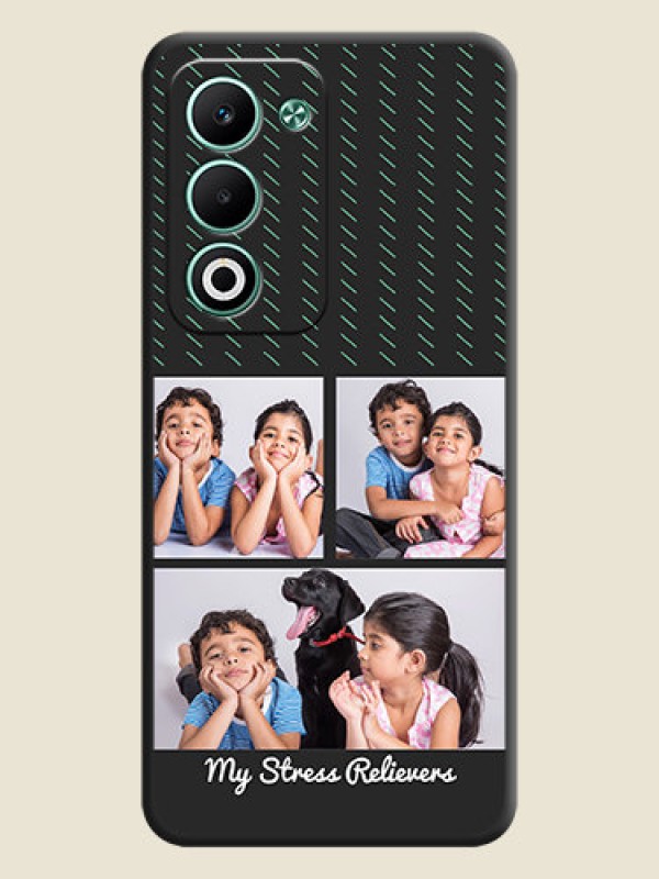 Custom Cross Dotted Pattern with 2 Image Holder On Space Black Custom Soft Matte Mobile Back Cover - Oppo A5 5G