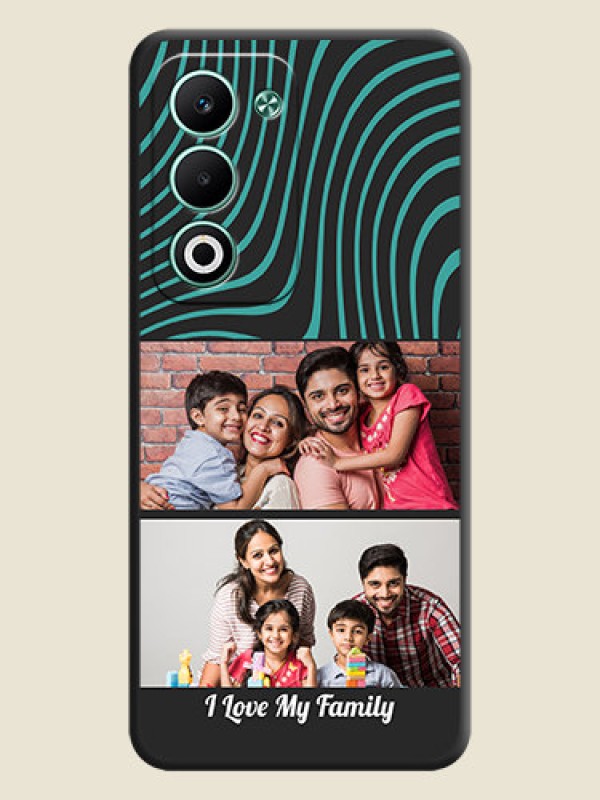 Custom Wave Pattern with 2 Image Holder On Space Black Custom Soft Matte Mobile Back Cover - Oppo A5 5G