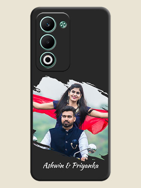 Custom Grunge Brush Strokes on Photo On Space Black Custom Soft Matte Mobile Back Cover - Oppo A5 5G