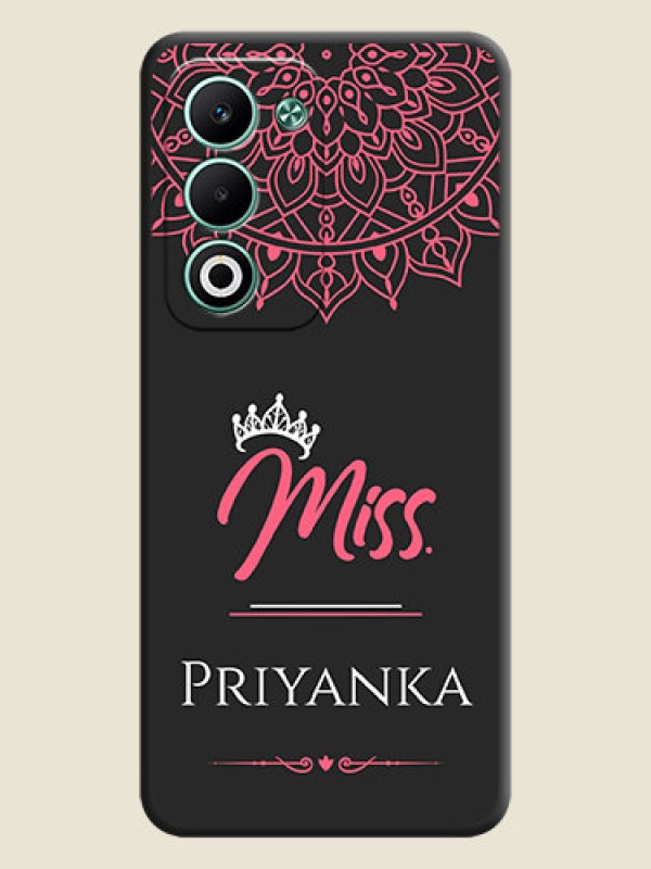 Custom Mrs Name with Floral Design On Space Black Custom Soft Matte Mobile Back Cover - Oppo A5 5G