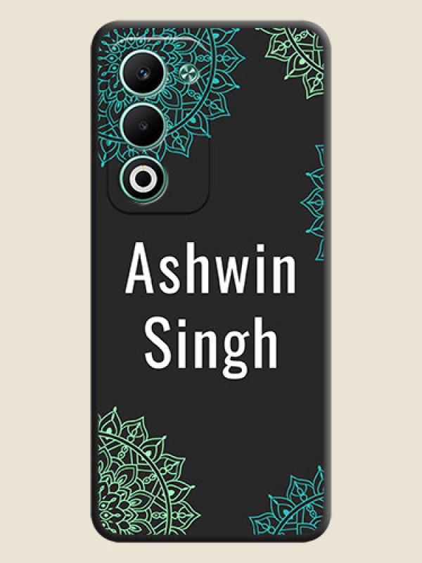 Custom Your Name with Floral Design On Space Black Custom Soft Matte Mobile Back Cover - Oppo A5 5G