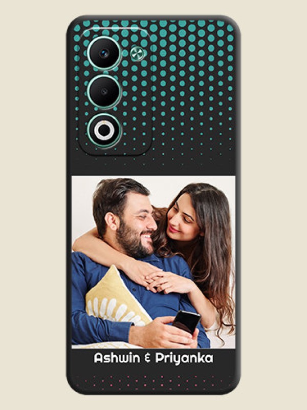 Custom Faded Dots with Grunge Photo Frame and Text On Space Black Custom Soft Matte Mobile Back Cover - Oppo A5 5G
