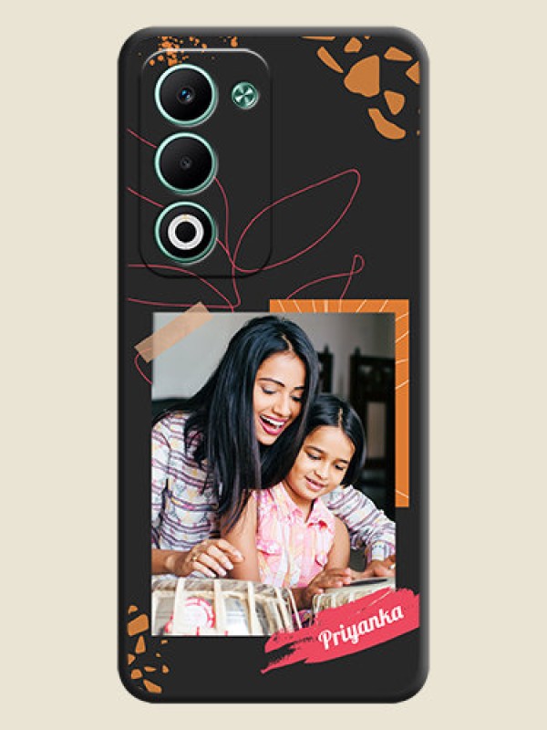 Custom Orange Photo Frame On Space Black Custom Soft Matte Mobile Back Cover - Oppo A5 5G
