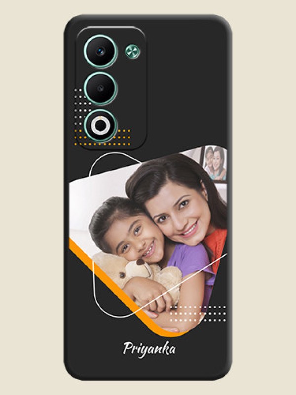 Custom Yellow Triangle on Photo On Space Black Custom Soft Matte Mobile Back Cover - Oppo A5 5G