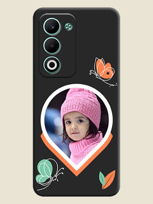 Custom Upload Pic With Simple Butterly Design On Space Black Custom Soft Matte Mobile Back Cover - Oppo A5 5G