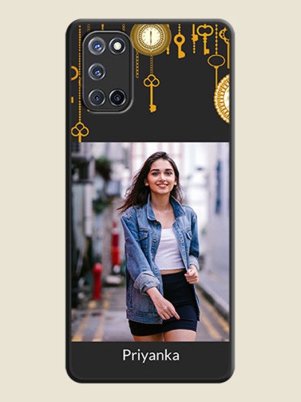 Custom Decorative Design with Text on Space Black Custom Soft Matte Back Cover - Oppo A52