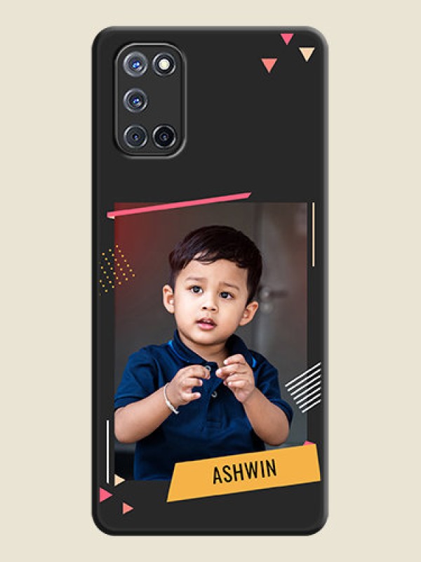 Custom Photo Frame with Triangle Small Dots on Photo on Space Black Soft Matte Back Cover - Oppo A52