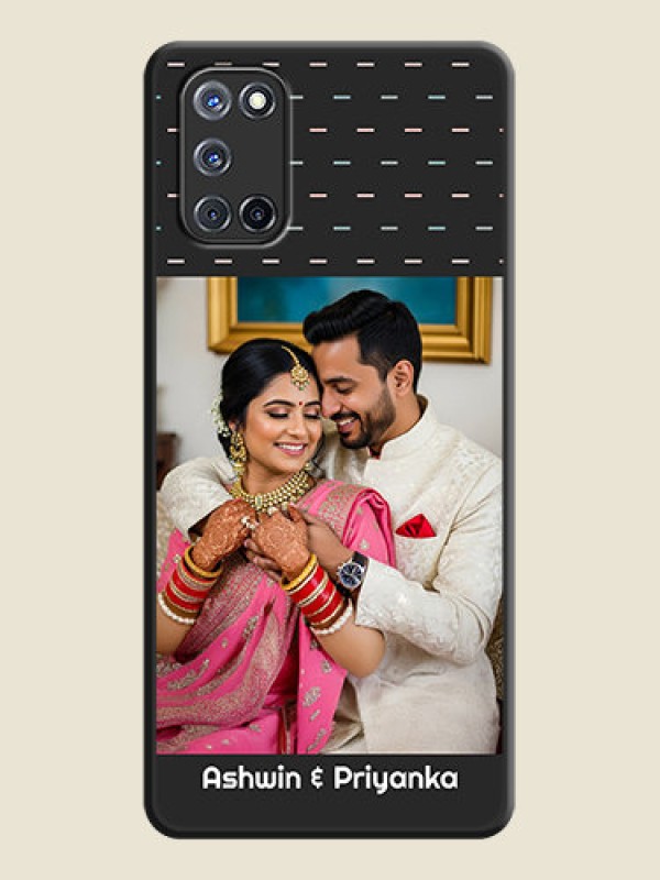 Custom Line Pattern Design with Text on Space Black Custom Soft Matte Phone Back Cover - Oppo A52